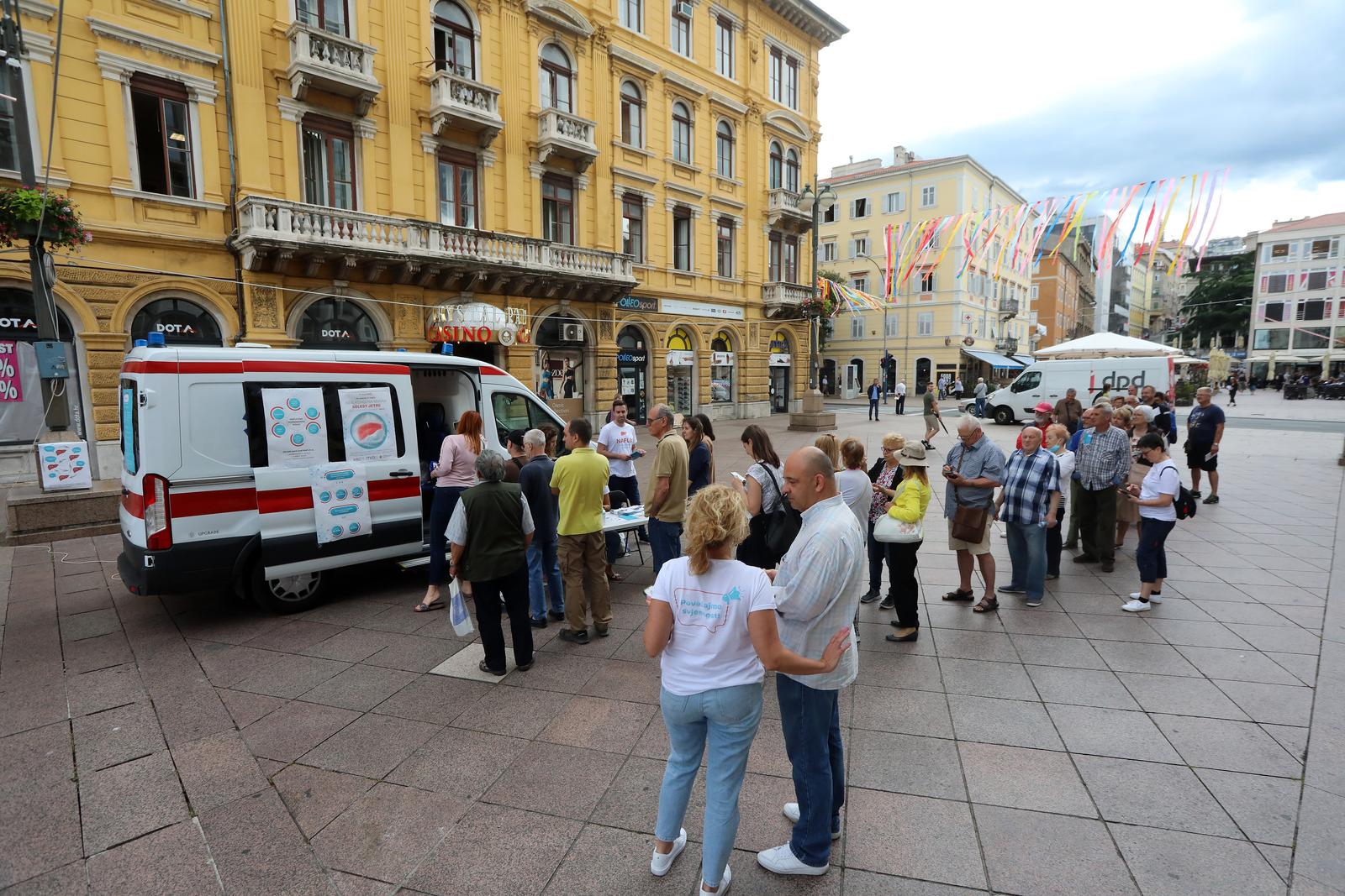 Rijeka: Povodom Svjetskog dana svjesnosti o nealkoholnoj masnoj bolesti jetre besplatno testiranje građana na Trgu 111. brigade HV Rijeka: Povodom Svjetskog dana svjesnosti o nealkoholnoj masnoj bolesti jetre besplatno testiranje građana na Trgu 111. brigade HV