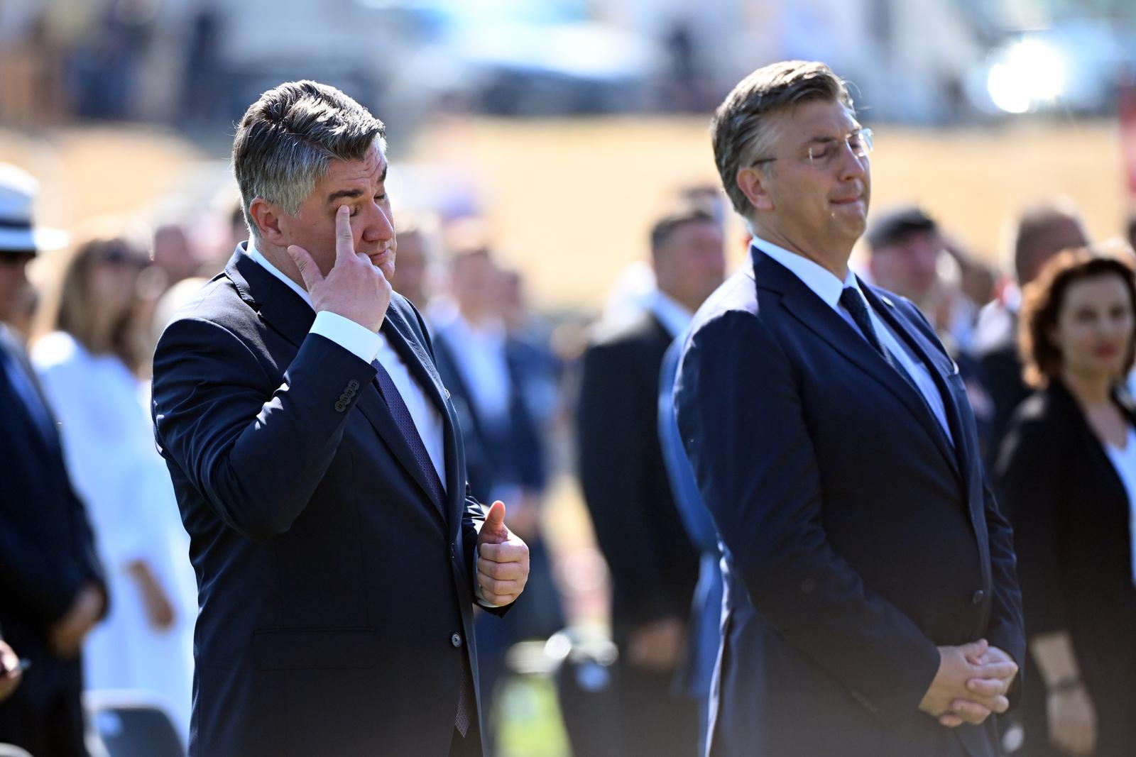Knin: Zoran Milanović i Andrej Plenković zajedno u prvom redu na obljetnici Oluje