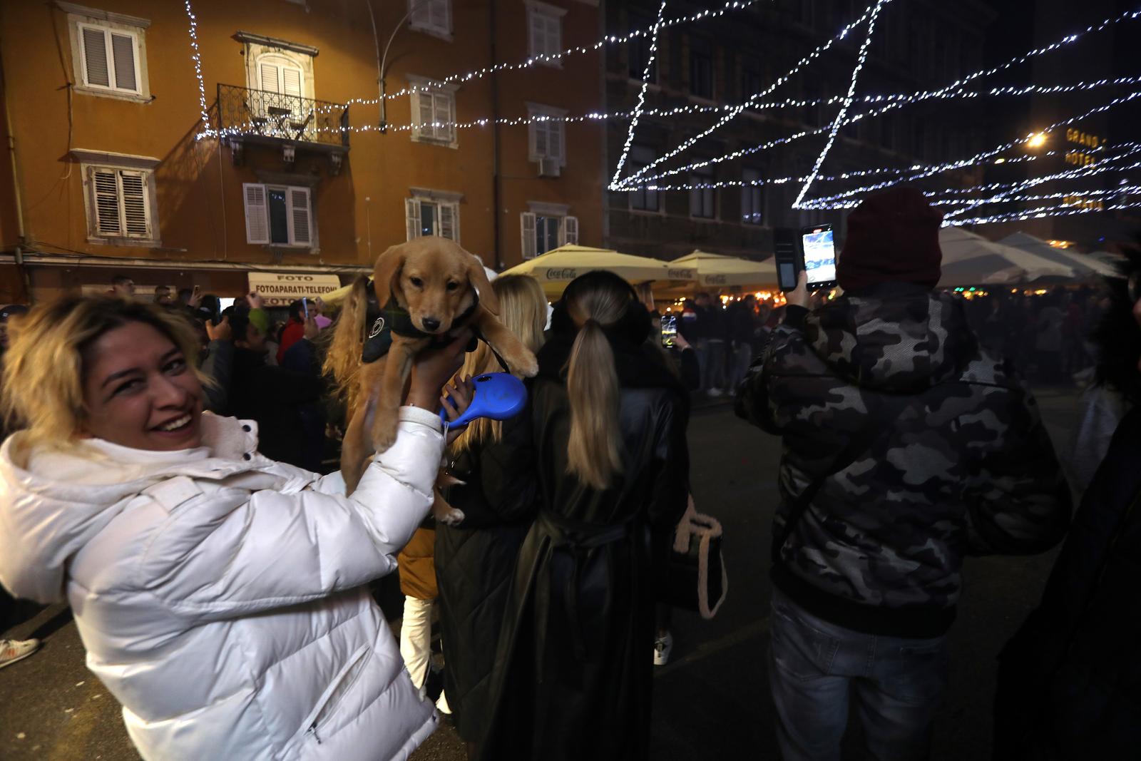 Rijeka: Slavlje nakon pobjede Hrvatske nad Marokom u borbi za broncu