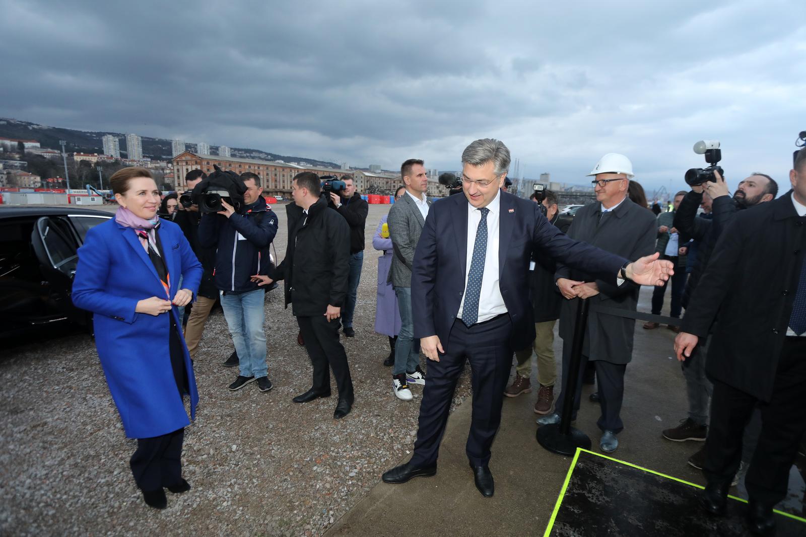 Danska premijerka i Andrej Plenković obišli su budući terminal Rijeka Gateway