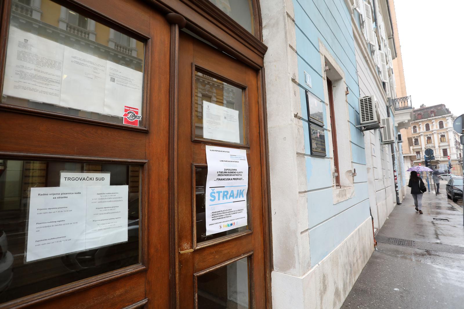 Rijeka: Štrajk djalatnika Trgovačkog suda Rijeka: Štrajk djalatnika Trgovačkog suda