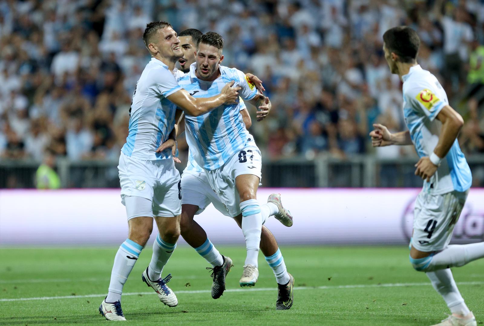 Rijeka: Slavlje nakon pogotka Marca Pašalića za 1:0 protiv Dukagjinija Rijeka: Slavlje nakon pogotka Marca Pašalića za 1:0 protiv Dukagjinija