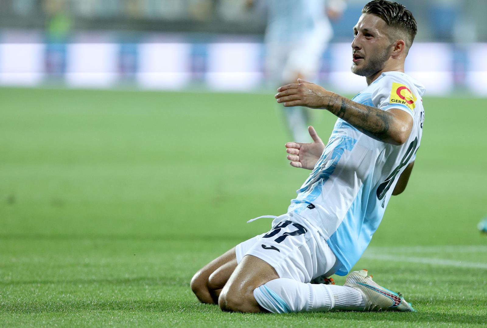 Rijeka: Slavlje nakon pogotka Marca Pašalića za 1:0 protiv Dukagjinija Rijeka: Slavlje nakon pogotka Marca Pašalića za 1:0 protiv Dukagjinija