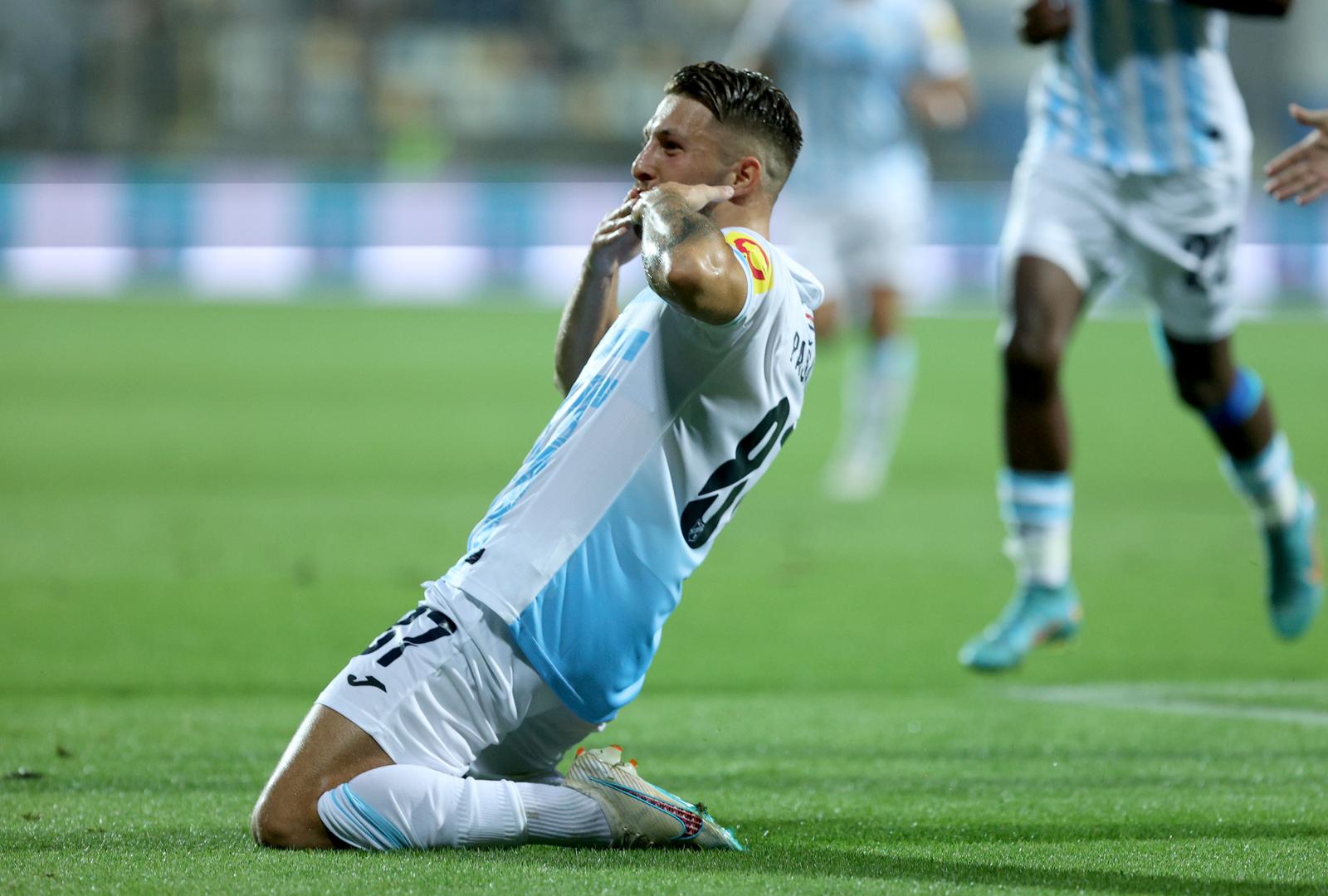 Rijeka: Slavlje nakon pogotka Marca Pašalića za 1:0 protiv Dukagjinija Rijeka: Slavlje nakon pogotka Marca Pašalića za 1:0 protiv Dukagjinija