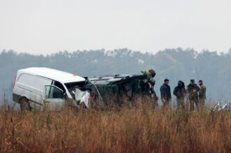 Policijski očevid na mjestu nesreće ministra Banožića gdje je jedna osoba poginula