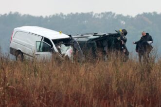 Policijski očevid na mjestu nesreće ministra Banožića gdje je jedna osoba poginula