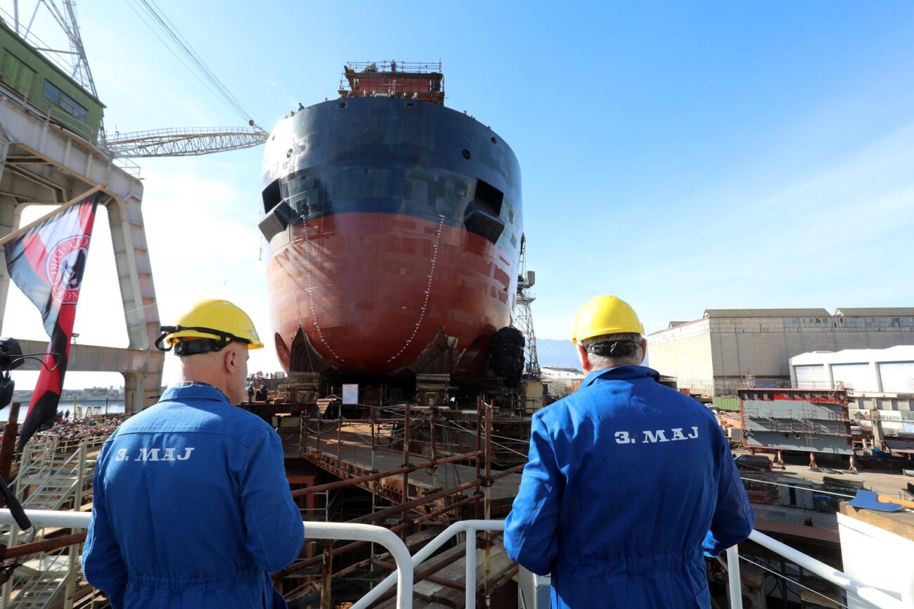 Rijeka: Andrej Plenković sudjelovao na svečanosti porinuća broda Gradnja 527