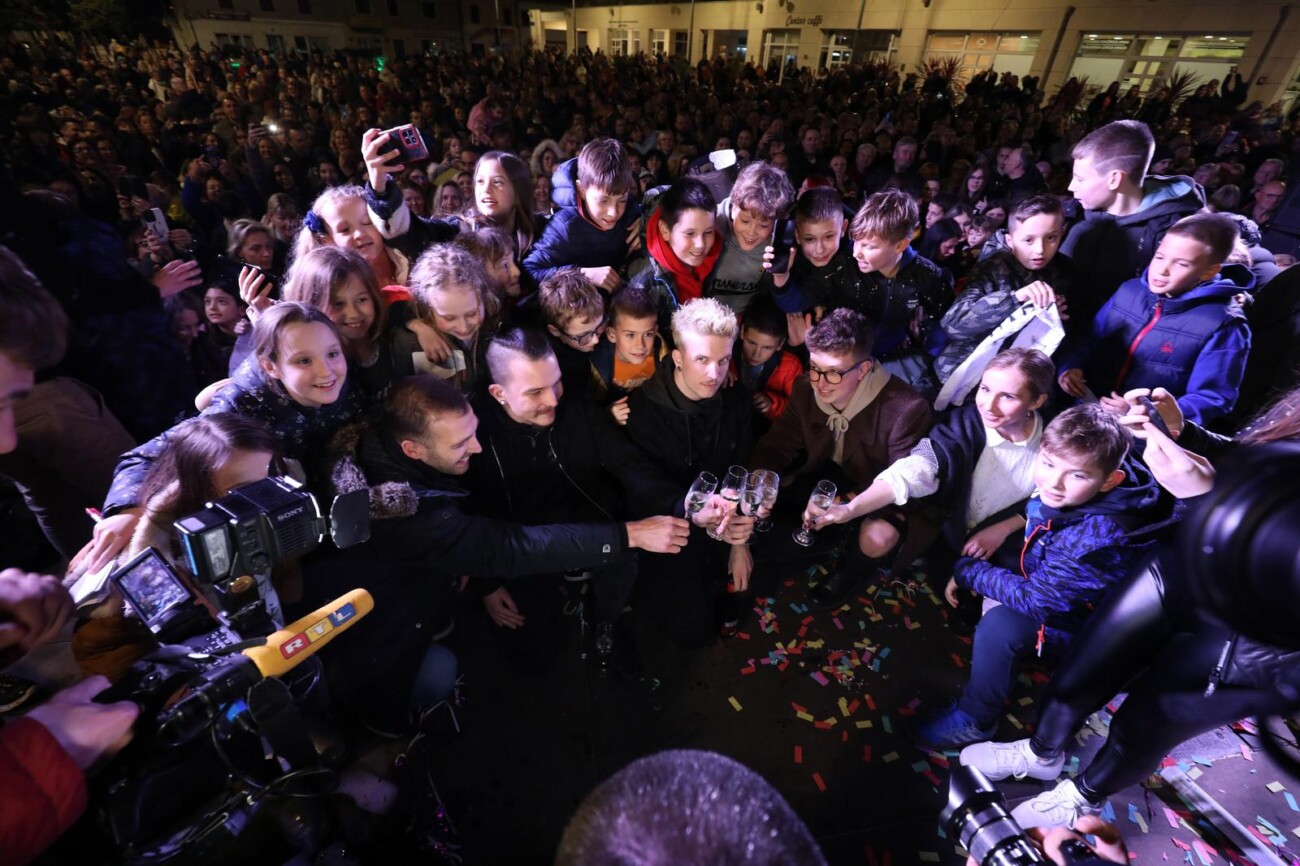 Umag: Doček Marka Purišića poznatog kao Baby Lasagna