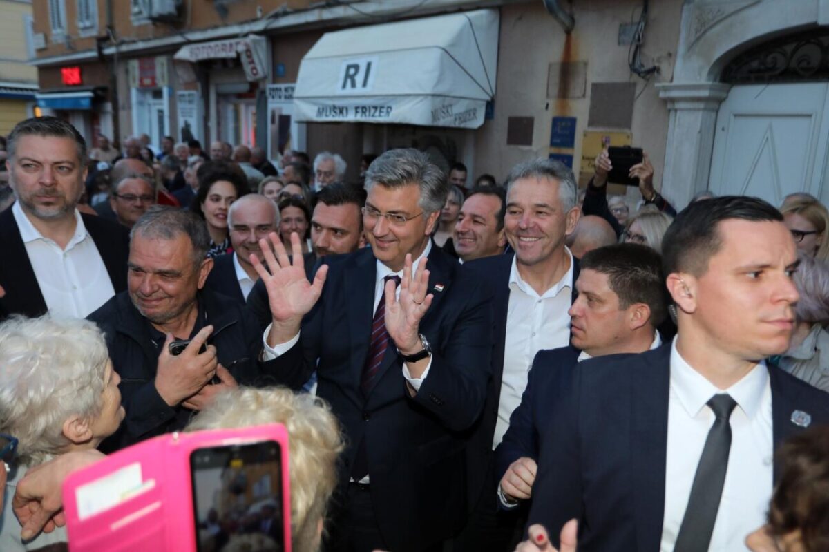 Rijeka: Premijer Plenković na predizbornom skupu HDZ-a i koalicijskih partnera