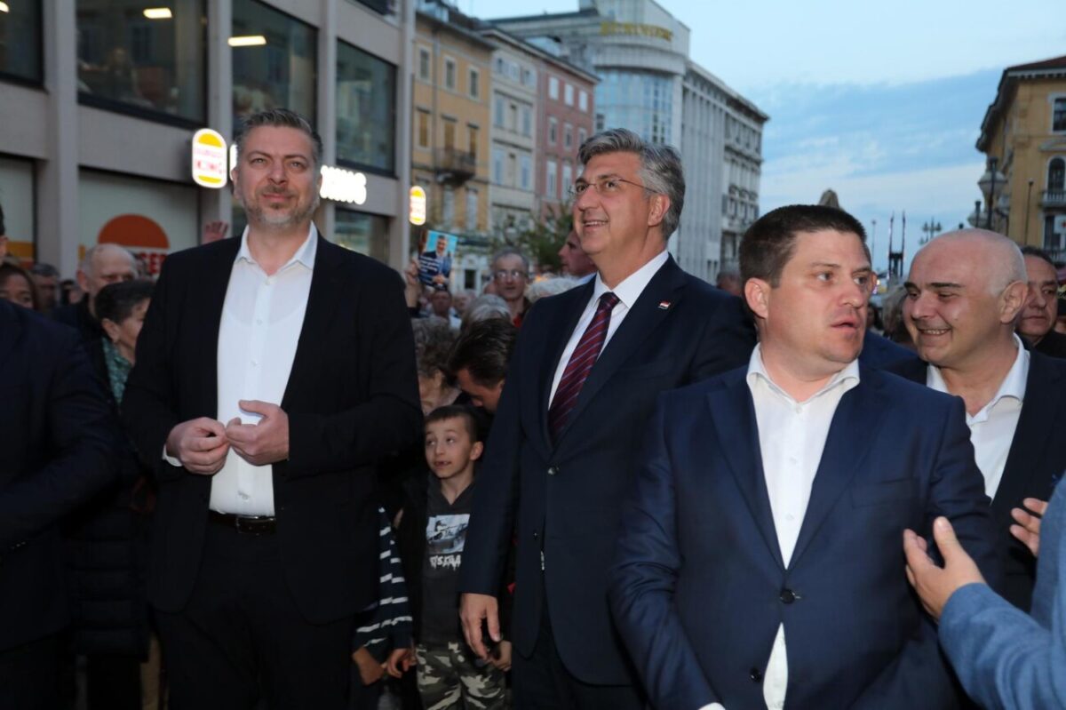 Rijeka: Premijer Plenkovi? na predizbornom skupu HDZ-a i koalicijskih partnera