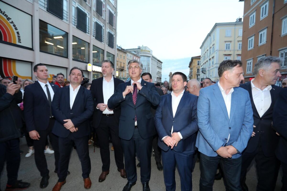 Rijeka: Premijer Plenković na predizbornom skupu HDZ-a i koalicijskih partnera