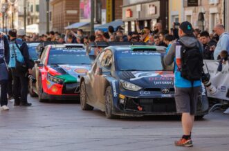 Rijeka: WRC automobili na Korzu izmedu 2 brzinca koja se voze na Platku