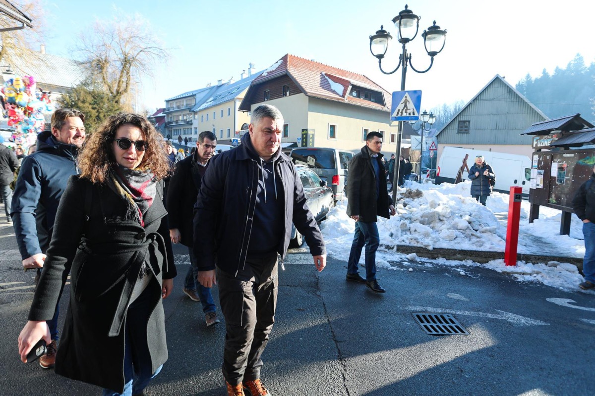 Predsjednik Zoran Milanović na tradicionalnom dočeku Nove godine u podne u Fužinama