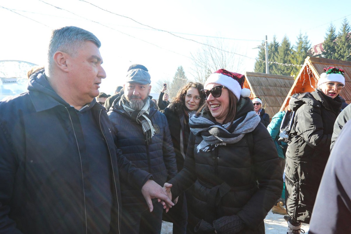 Predsjednik Zoran Milanović na tradicionalnom dočeku Nove godine u podne u Fužinama