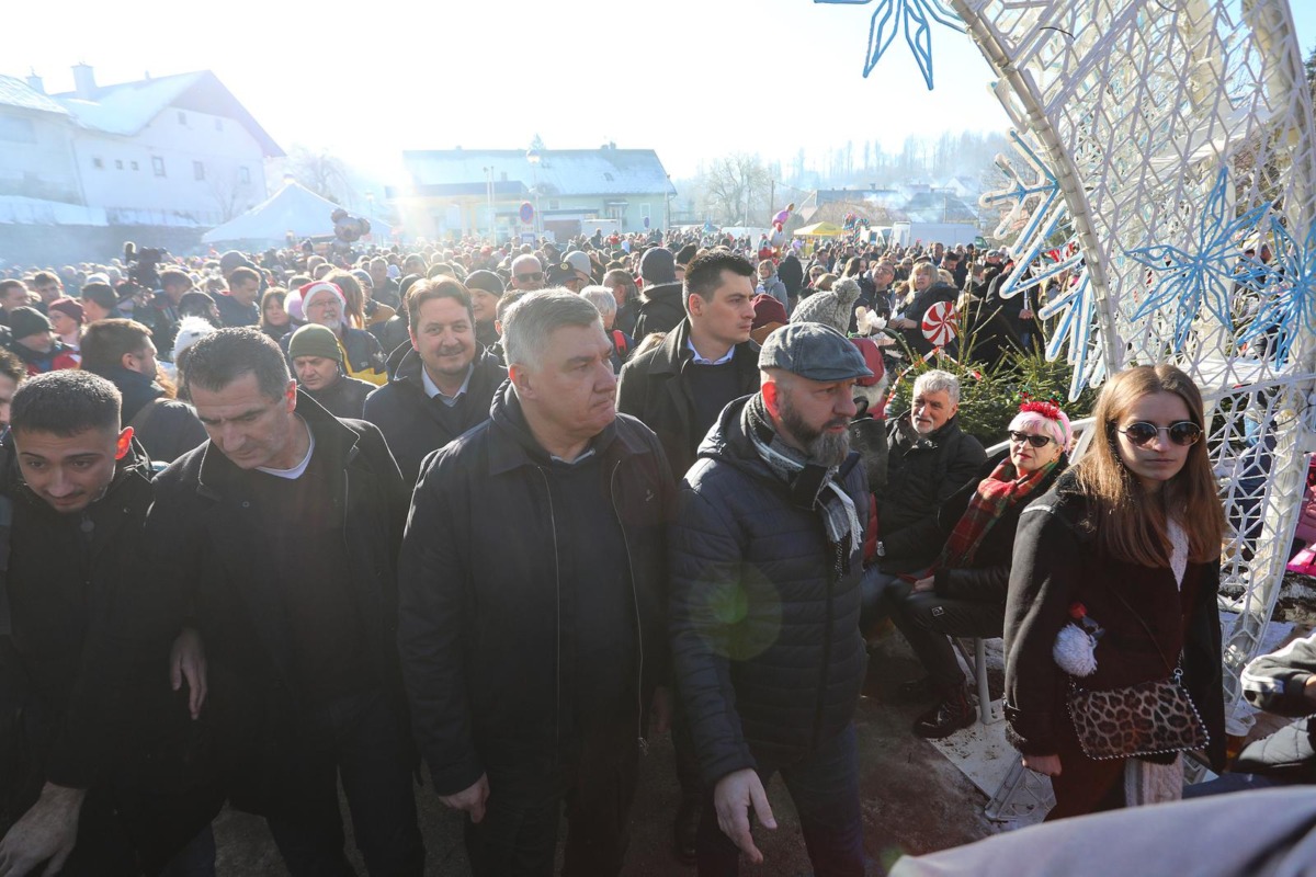 Predsjednik Zoran Milanović na tradicionalnom dočeku Nove godine u podne u Fužinama