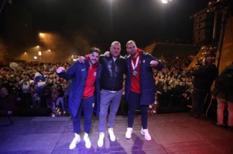 Rijeka: Doček srebrnih Tina Lučina, Filipa Glavaša i Valtera Matoševića