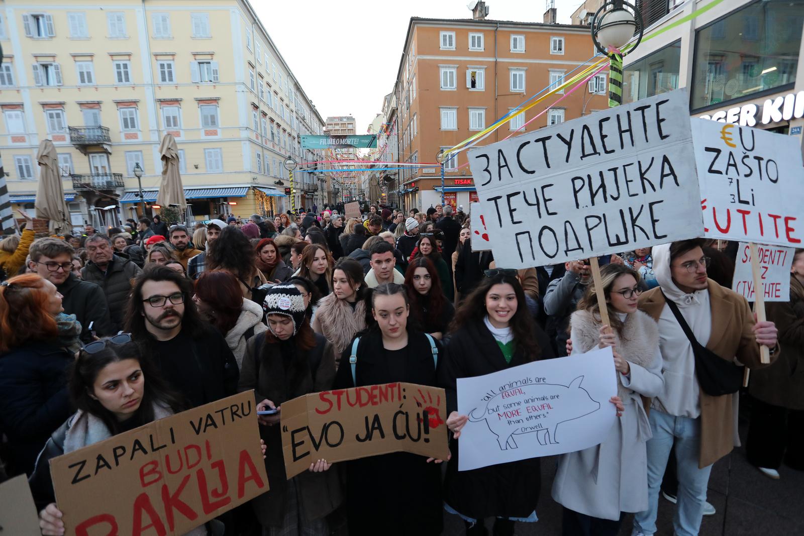 Rijeka: Skup podrške studentima u Srbiji