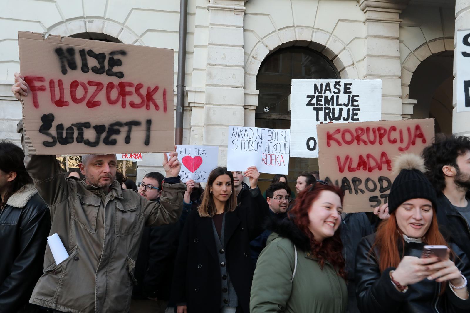 Rijeka: Skup podrške studentima u Srbiji