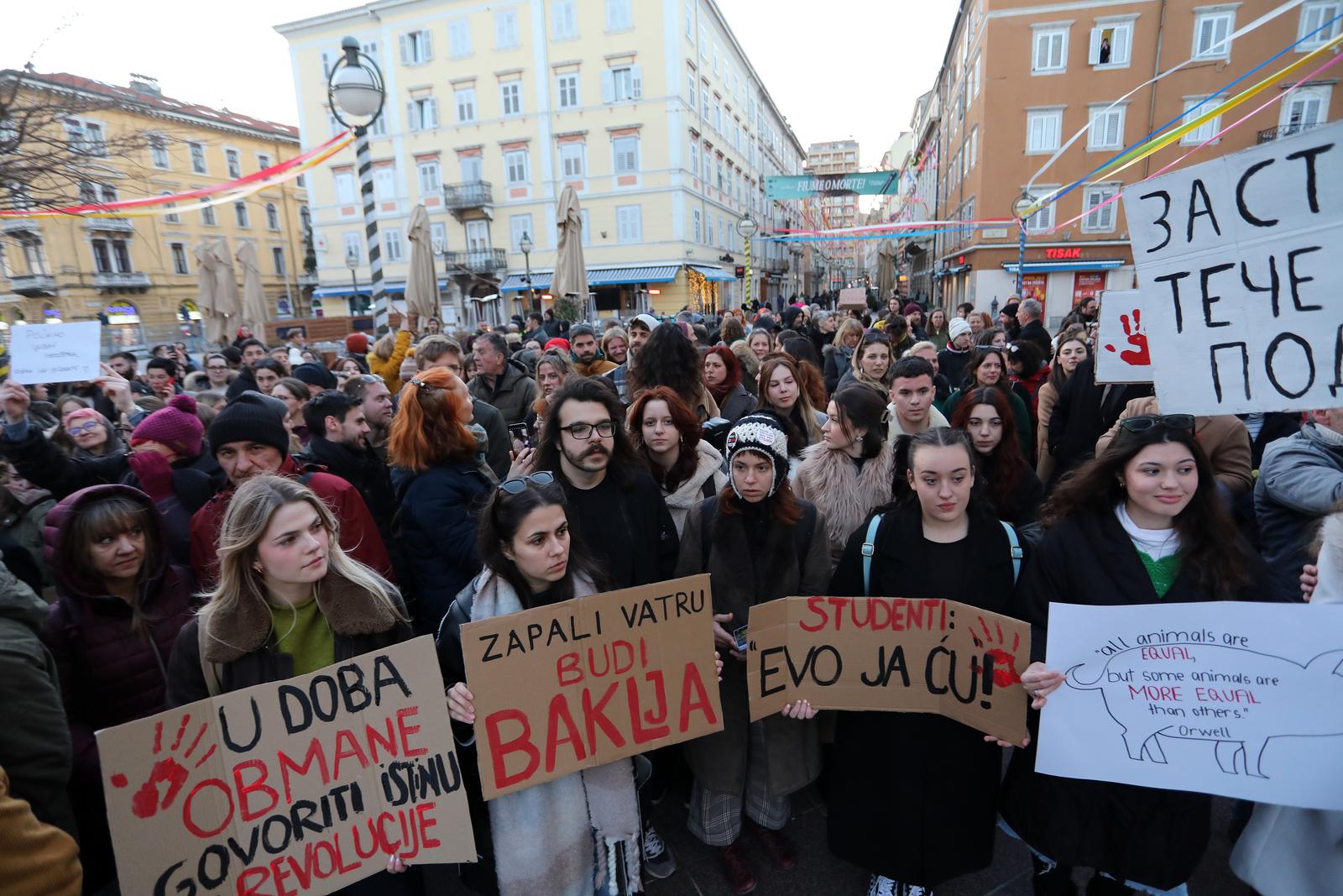 Rijeka: Skup podrške studentima u Srbiji