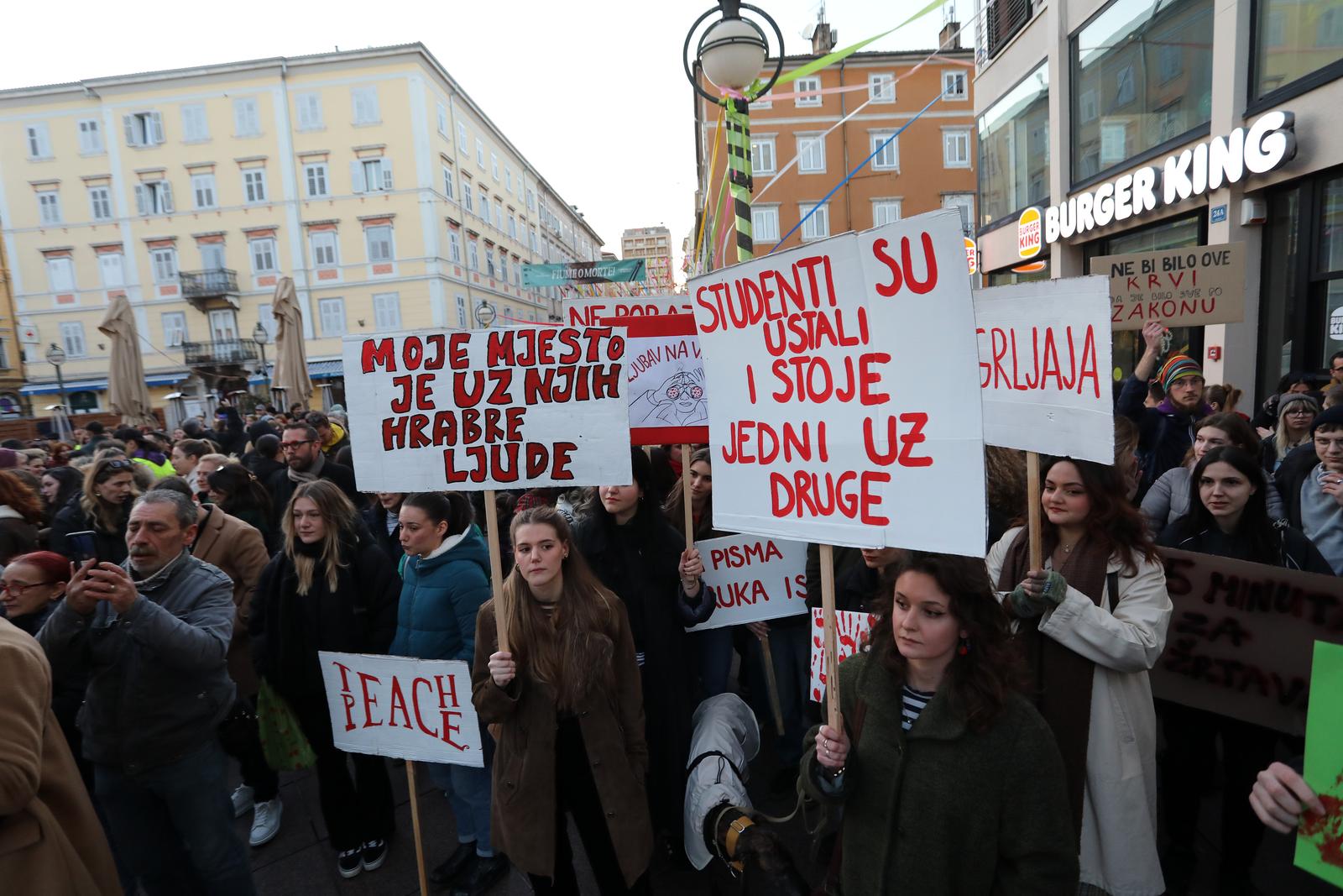 Rijeka: Skup podrške studentima u Srbiji