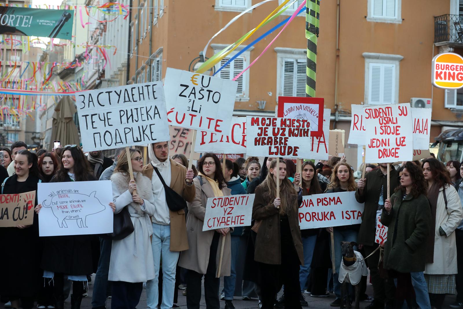 Rijeka: Skup podrške studentima u Srbiji
