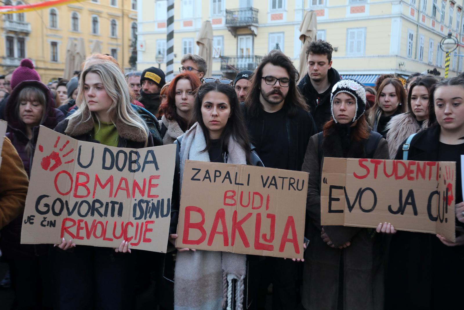 Rijeka: Skup podrške studentima u Srbiji