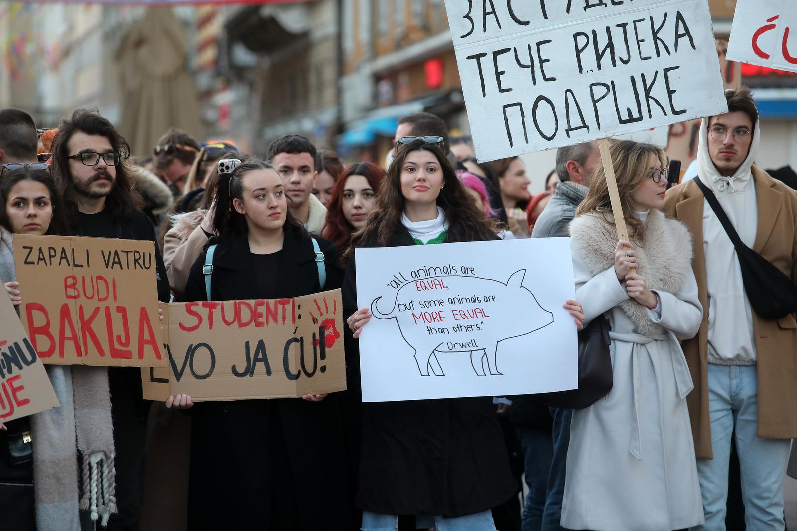 Rijeka: Skup podrške studentima u Srbiji