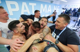 Igrači Rijeke slave osvajanje prvenstva Hrvatske