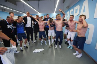 Igrači Rijeke slave osvajanje prvenstva Hrvatske