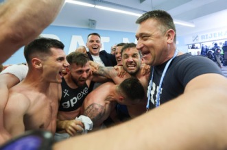 Igrači Rijeke slave osvajanje prvenstva Hrvatske