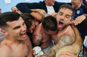 Igrači Rijeke slave osvajanje prvenstva Hrvatske