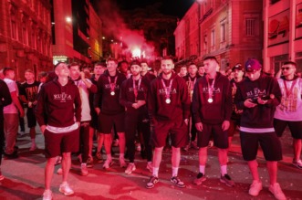 Igrači HNK Rijeka s navijačima na Korzu proslavili osvajanje prvenstva Hrvatske