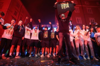 Igrači HNK Rijeka s navijačima na Korzu proslavili osvajanje prvenstva Hrvatske