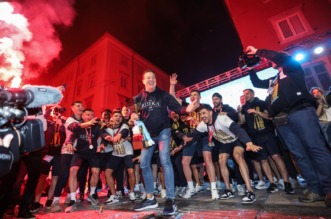 Igrači HNK Rijeka s navijačima na Korzu proslavili osvajanje prvenstva Hrvatske