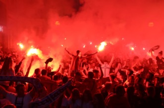 Rijeka: Navijači i Igrači Rijeke na Korzu slave osvajanje Hrvatskog nogometnog kupa