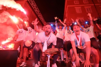 Rijeka: Navijači i Igrači Rijeke na Korzu slave osvajanje Hrvatskog nogometnog kupa