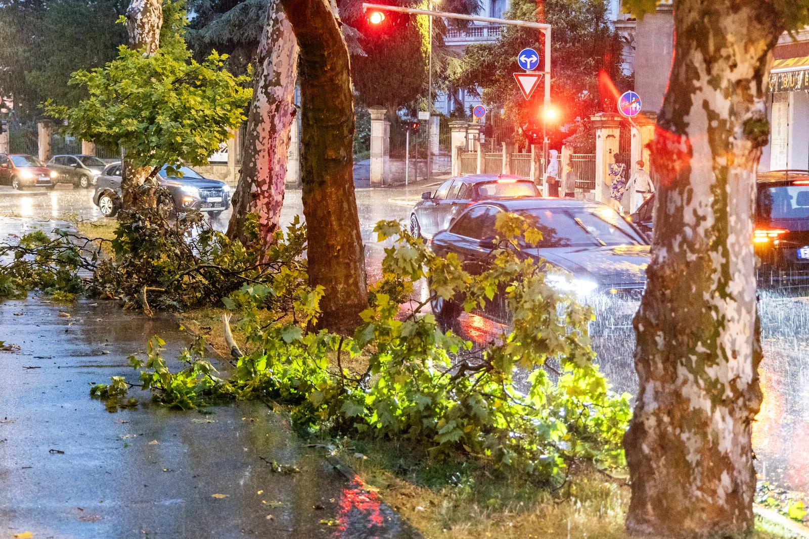 Olujno nevrijeme rušilo stabla u Puli Olujno nevrijeme rušilo stabla u Puli