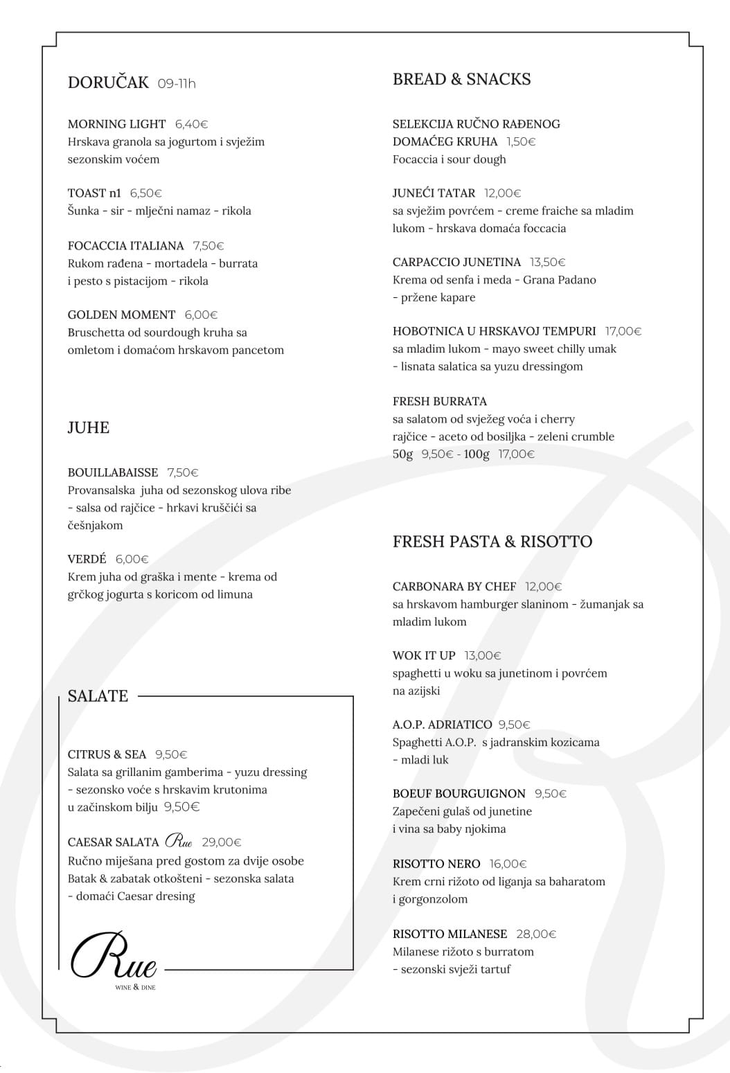 bistro rue 1 menu 12 bistro rue 1 menu 12