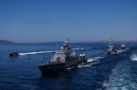 Split: Vježba Hrvatske ratne mornarice za vojni mimoplov