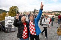 Prag: Hrvatski navijači u gradu
