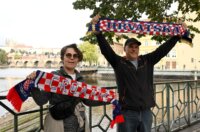 Prag: Hrvatski navijači u gradu