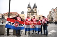 Prag: Hrvatski navijači u gradu