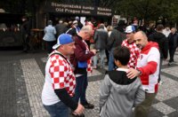 Prag: Hrvatski navijači u gradu