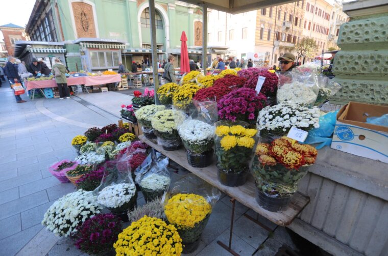 Rijeka: Prodaja krizantema uoči blagdana Svih svetih