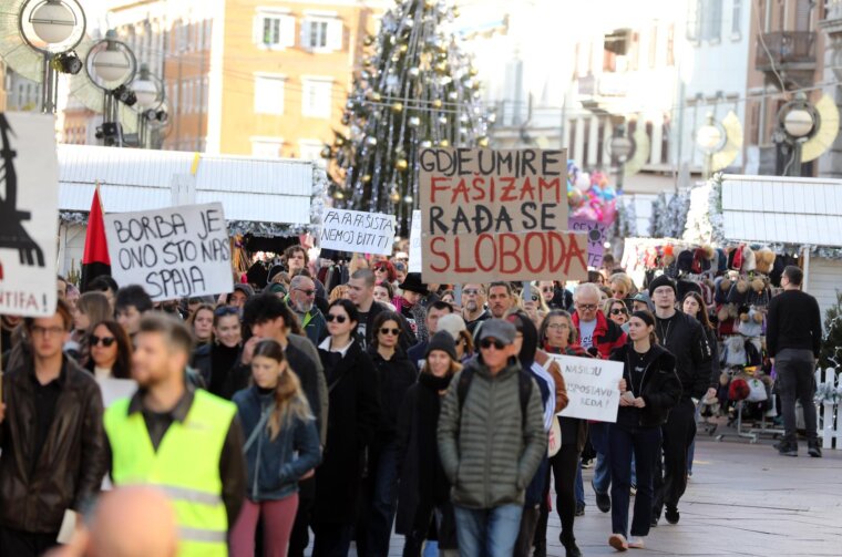 Rijeka: Prosvjedni marš Ujedinjeni protiv fašizma