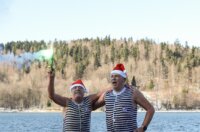 Fužine: Opatijski Kukali okupali se u hladnom jezeru Bajer