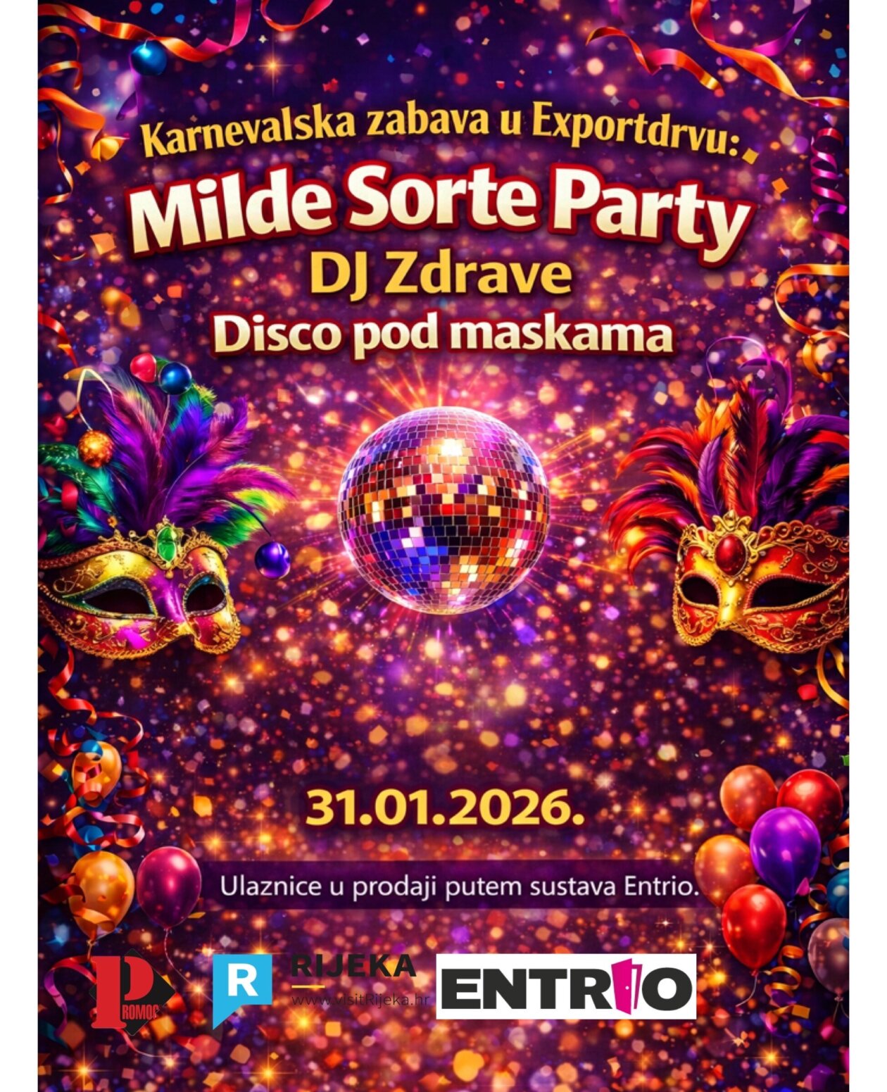 'Milde Sorte Party': Disco pod maskama pretvorit će Exportdrvo u ...
