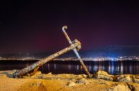 Pogled na auroru borealis iz lučice Spinut