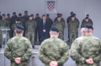Zagreb: Svečani ispraćaj 8. hrvatskoga kontingenta u NATO-ovu aktivnost prednjih kopnenih snaga u Mađarsku