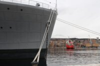 Rijeka: Rupa na pramcu broda Galeb nakon što ga je udario turski teretni brod Rijeka: Rupa na pramcu broda Galeb nakon što ga je udario turski teretni brod